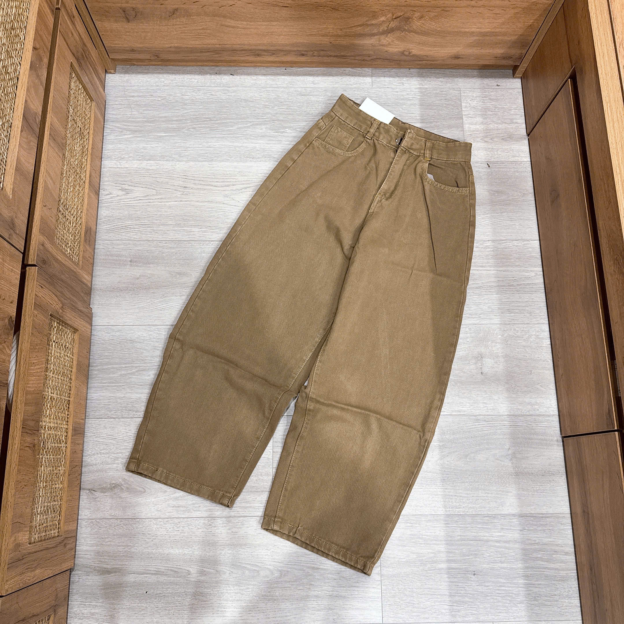 Quần jean baggy trơn nữ xám,nâu QJ51