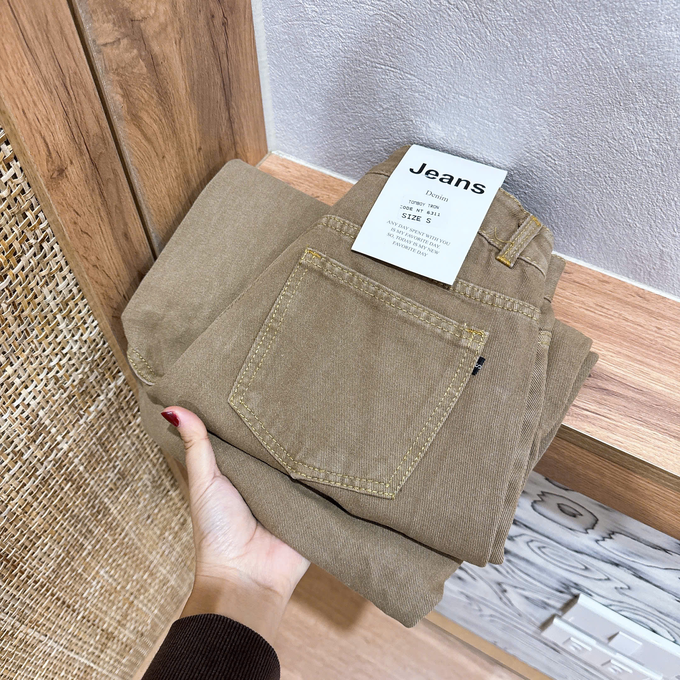 Quần jean baggy trơn nữ xám,nâu QJ51