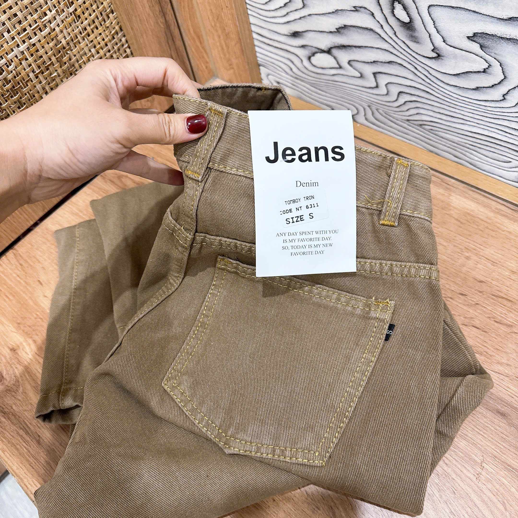 Quần jean baggy trơn nữ xám,nâu QJ51