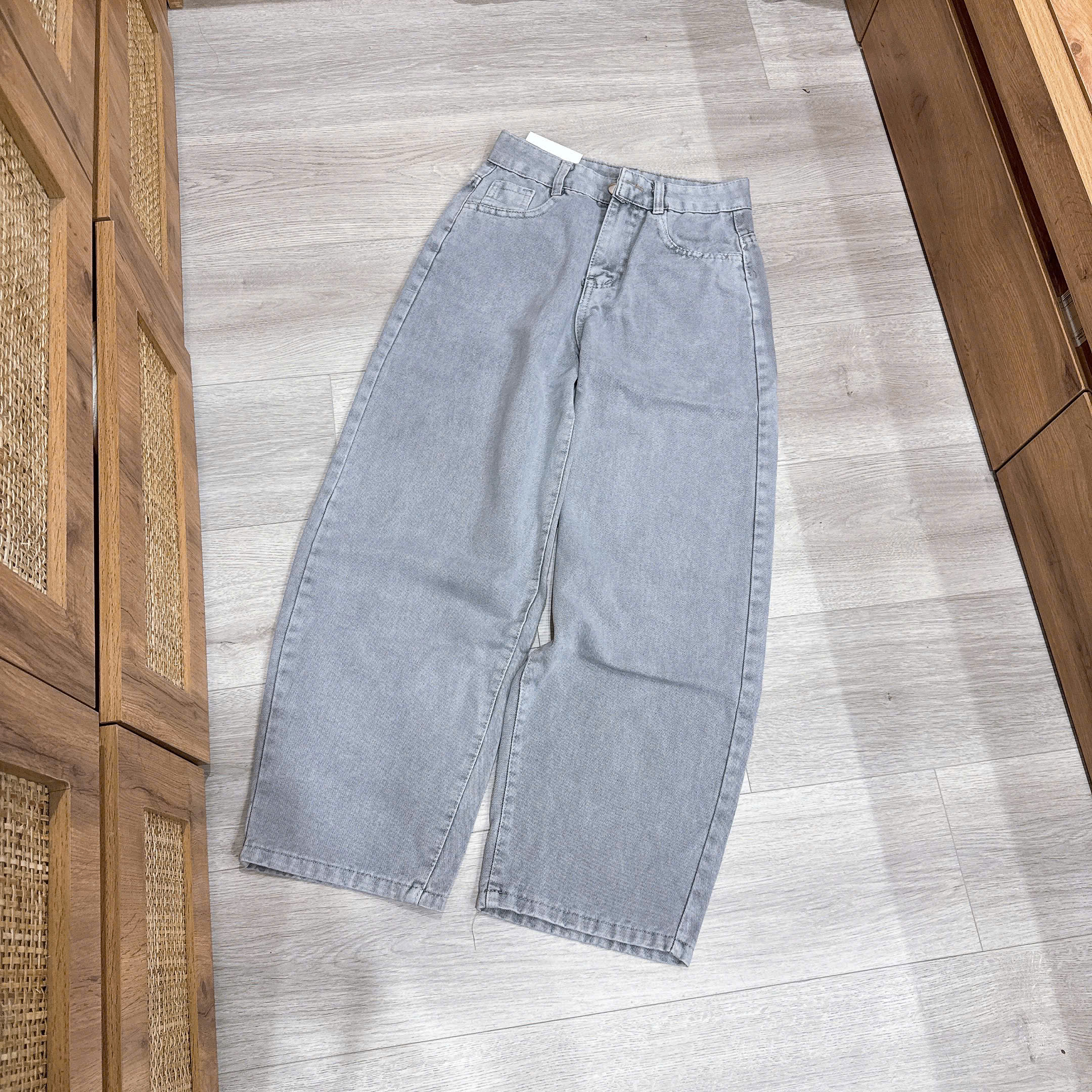Quần jean baggy trơn nữ xám,nâu QJ51