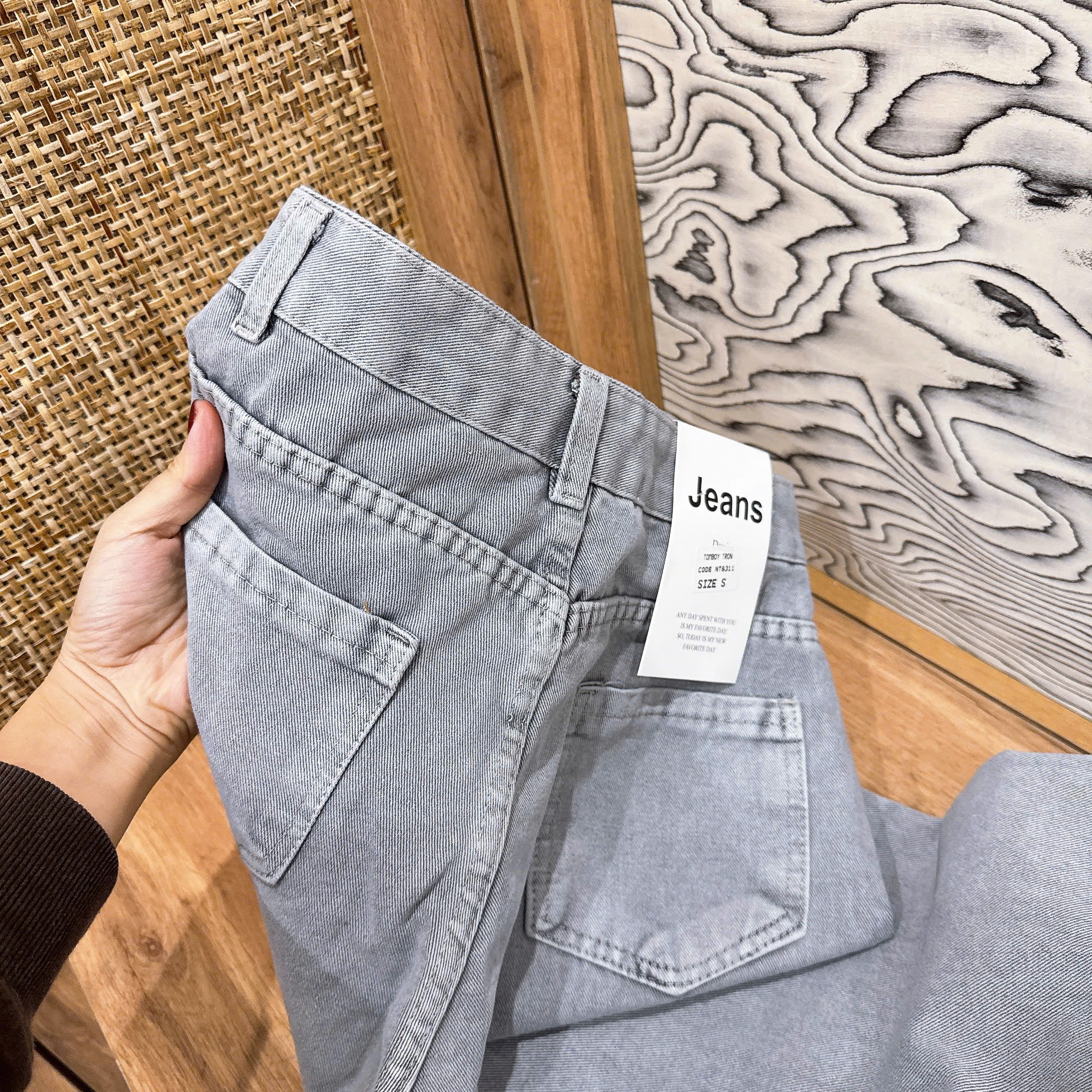 Quần jean baggy trơn nữ xám,nâu QJ51