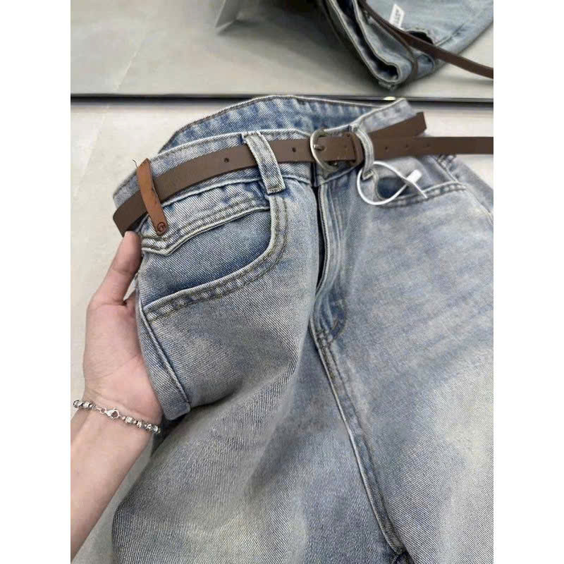 Quần jean nắp túi suông nữ QJ35
