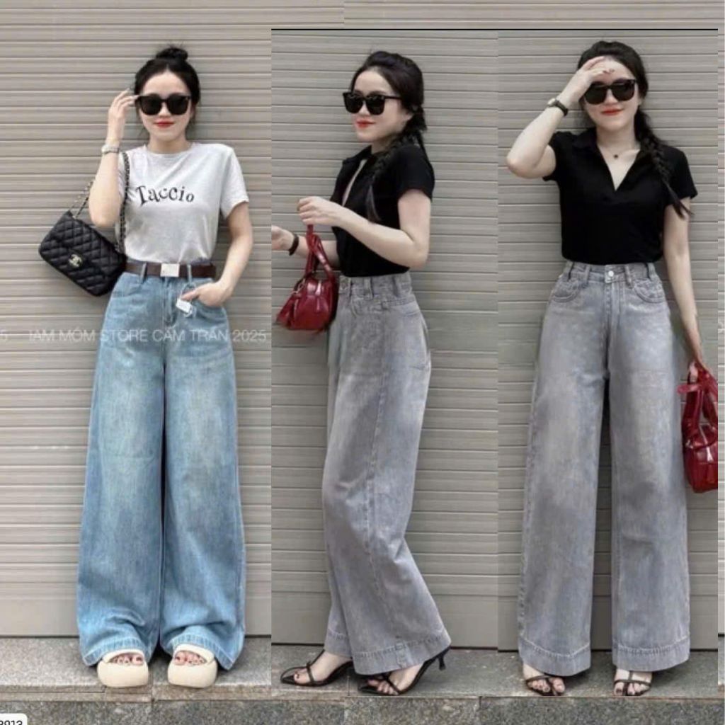Quần jean sớ trơn 2 màu xanh-ghi QJ58