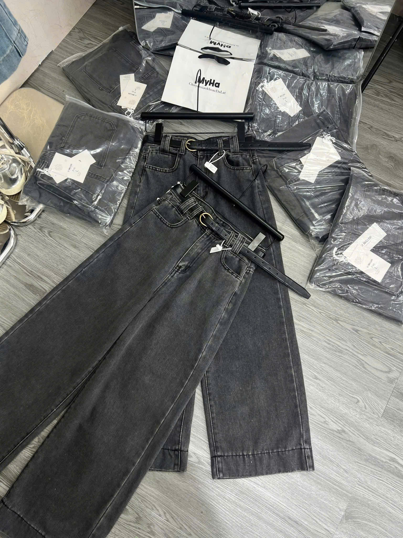 Quần jean suông khói suông nữ QJ29