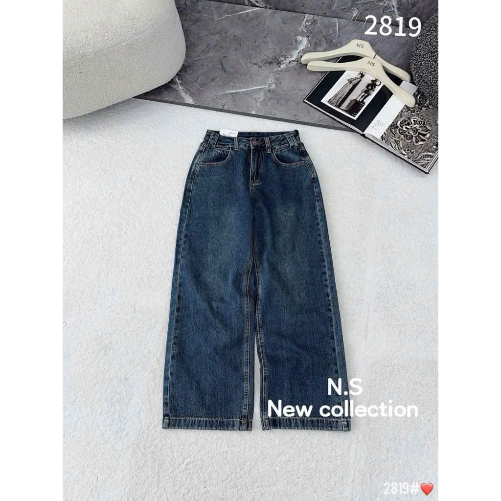 Quần jean suông nữ xanh,nâu hàng shop QJ39