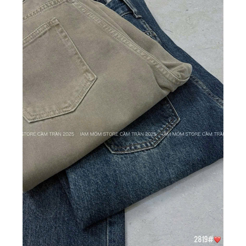 Quần jean suông nữ xanh,nâu hàng shop QJ39