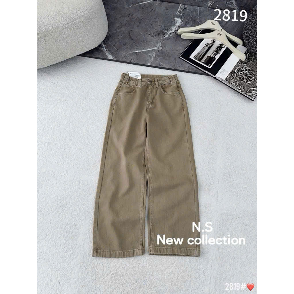 Quần jean suông nữ xanh,nâu hàng shop QJ39