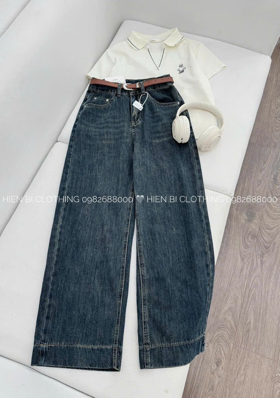 Quần jean suông xanh đậm chất đẹp QJ36