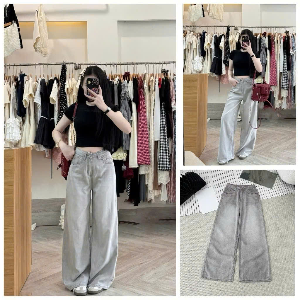Quần jean tag Miu suông nữ QJ16
