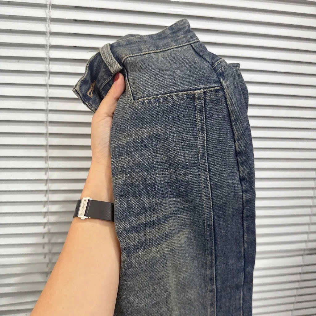 Xả S 40-47kg: Quần jean suông thêu túi sau nữ QJ60