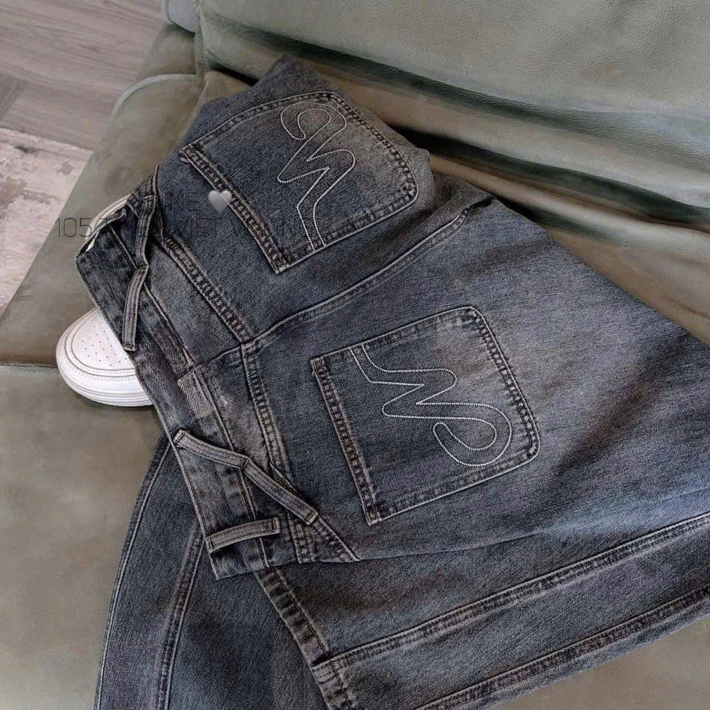 Xả S 40-47kg: Quần jean suông thêu túi sau nữ QJ60