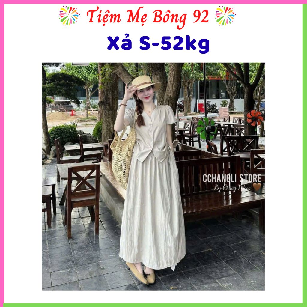 S-52kg : Sét váy đũi màu kem cho nữ BN3 #125k