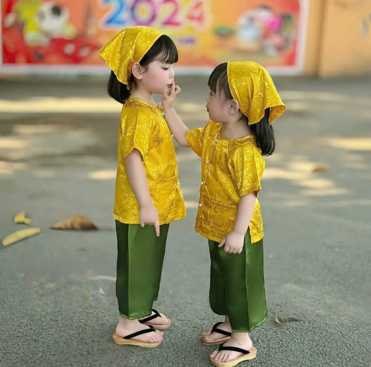 Set Áo bà ba + quần đồng bộ + khăn đội đầu