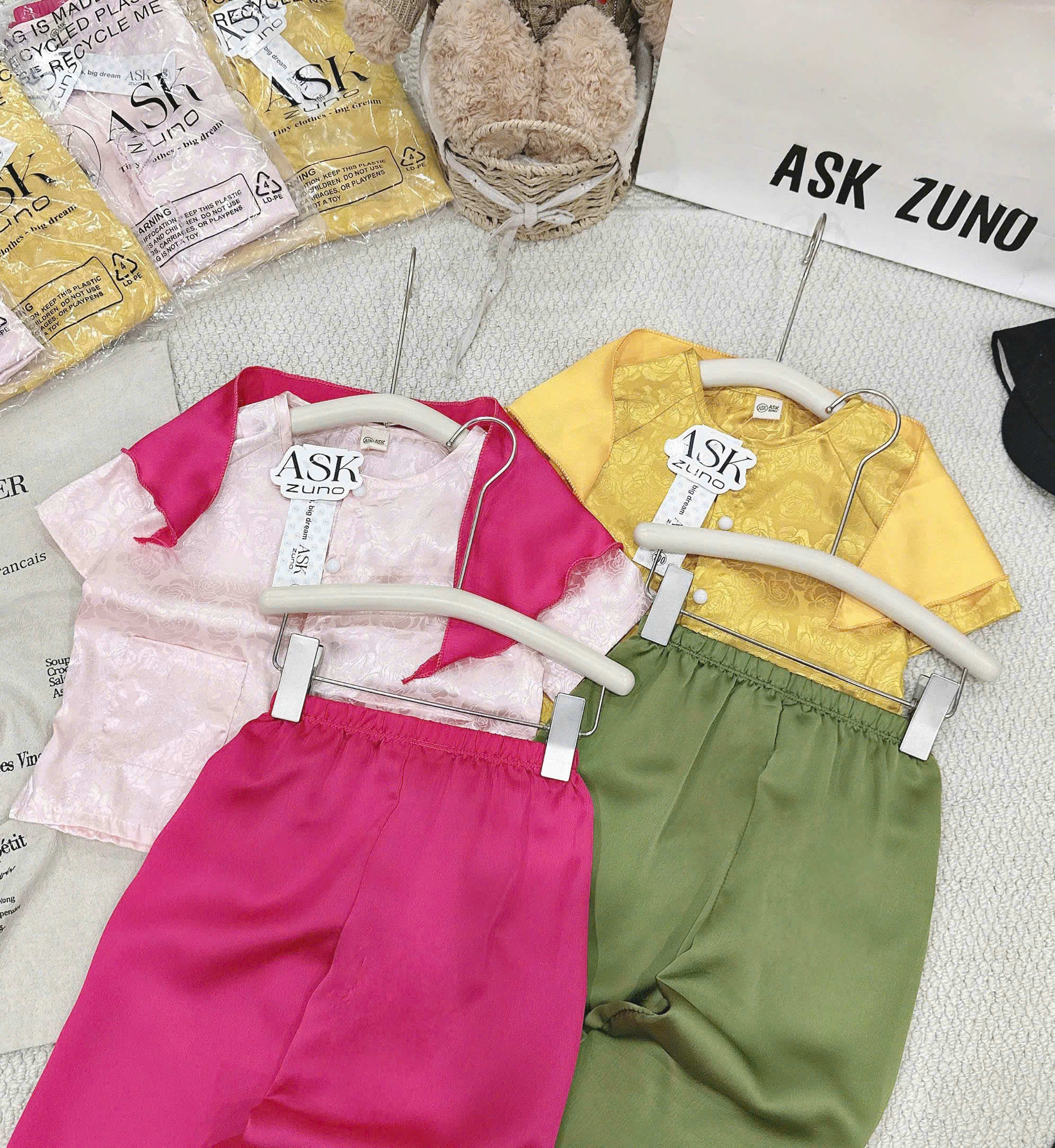 Set Áo bà ba + quần đồng bộ + khăn đội đầu
