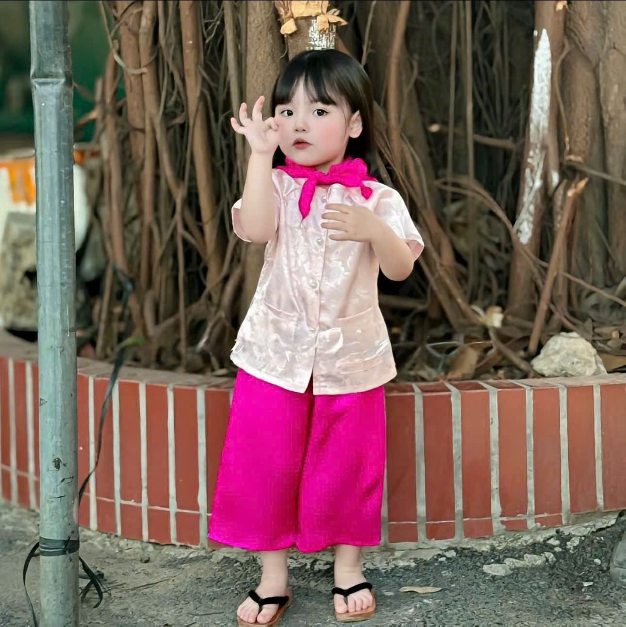 Set Áo bà ba + quần đồng bộ + khăn đội đầu
