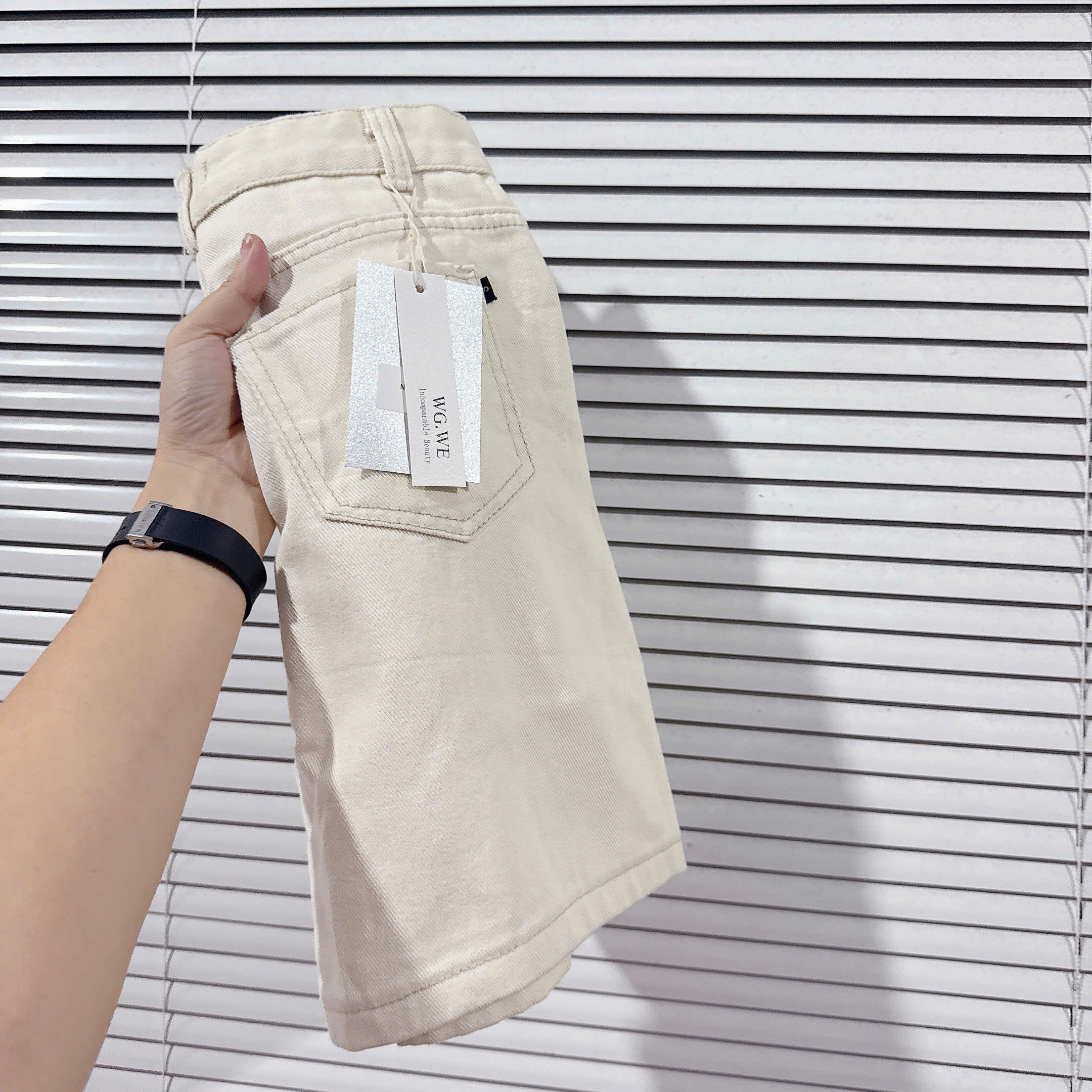 Xả S 40-48kg: Sét áo cotton kẻ tím quần kaki nữ BN1