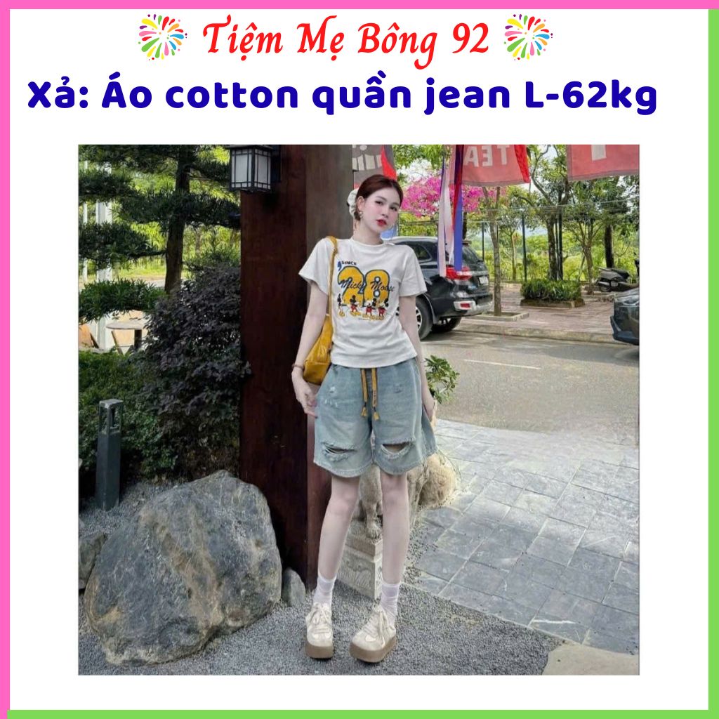Xả: Sét áo cotton quần jean L-62kg #139k HN1