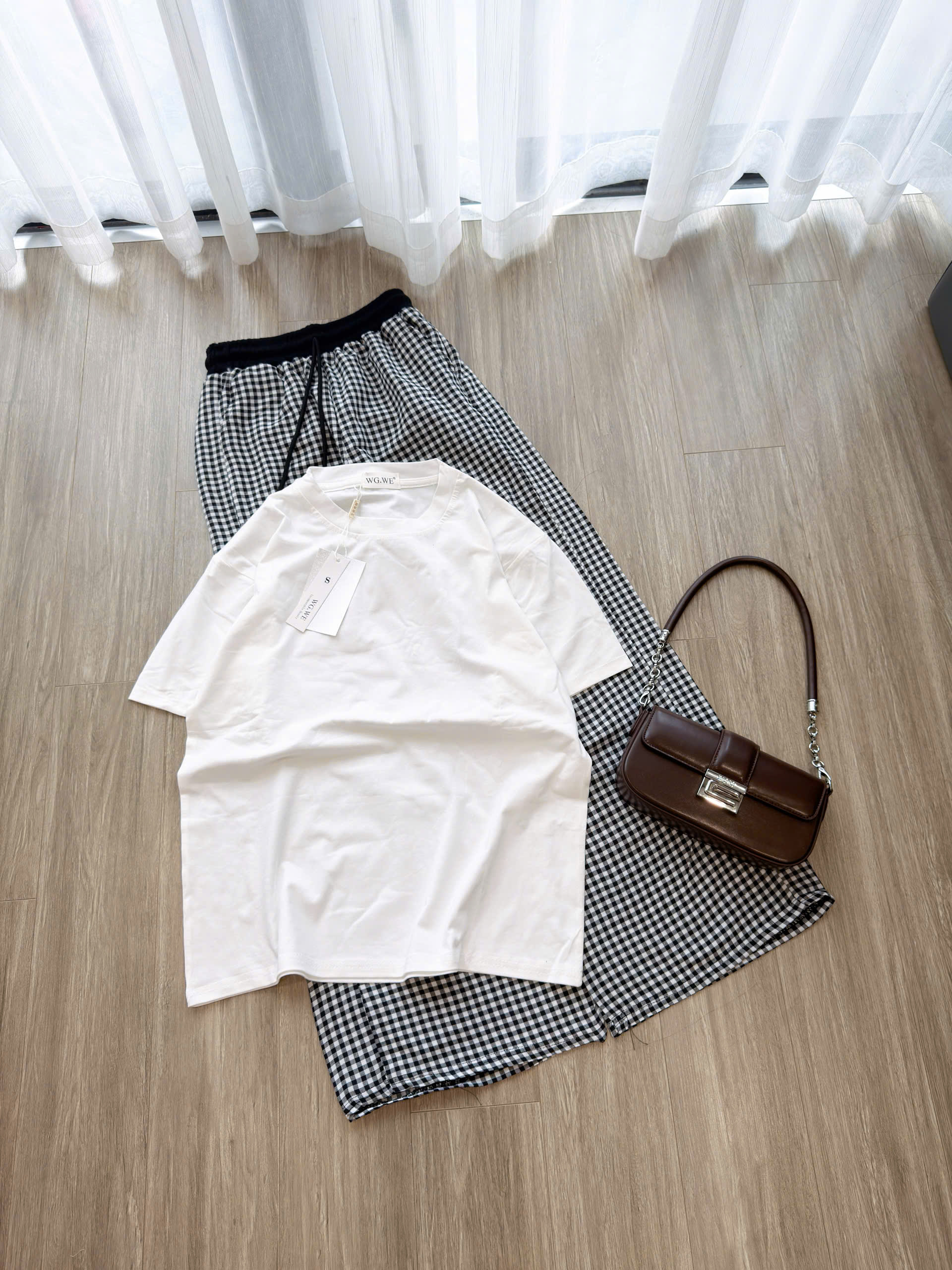Sét áo cotton quần kẻ nữ chất đẹp BN1