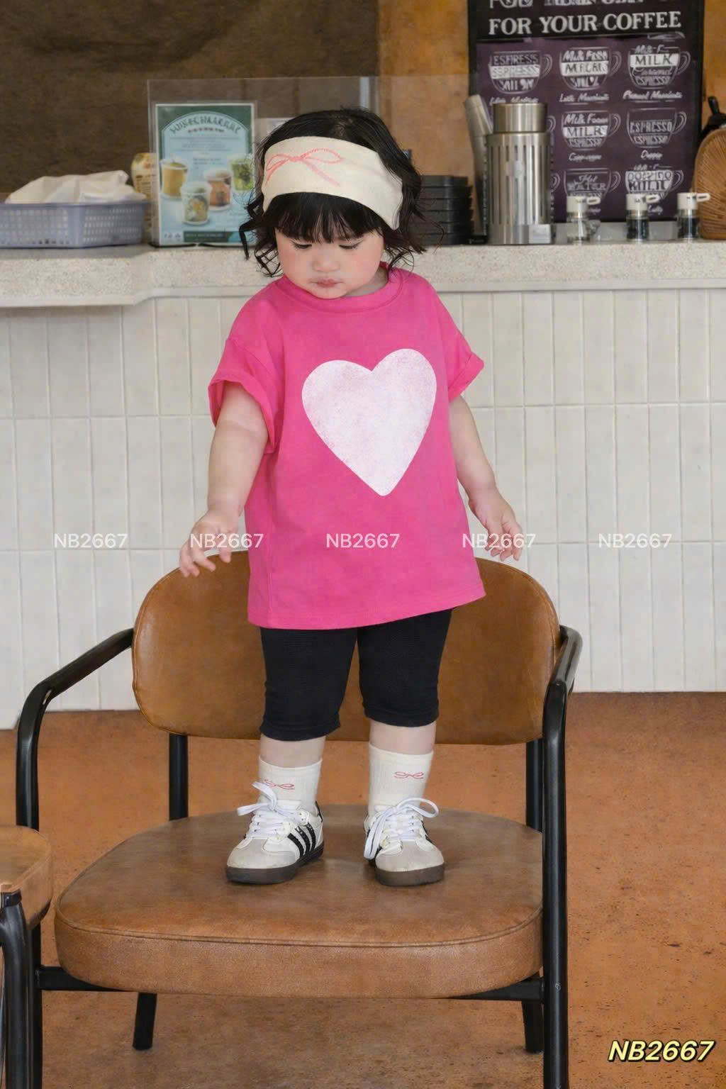 Sét bộ áo kitty tim quần legging đùi bé gái