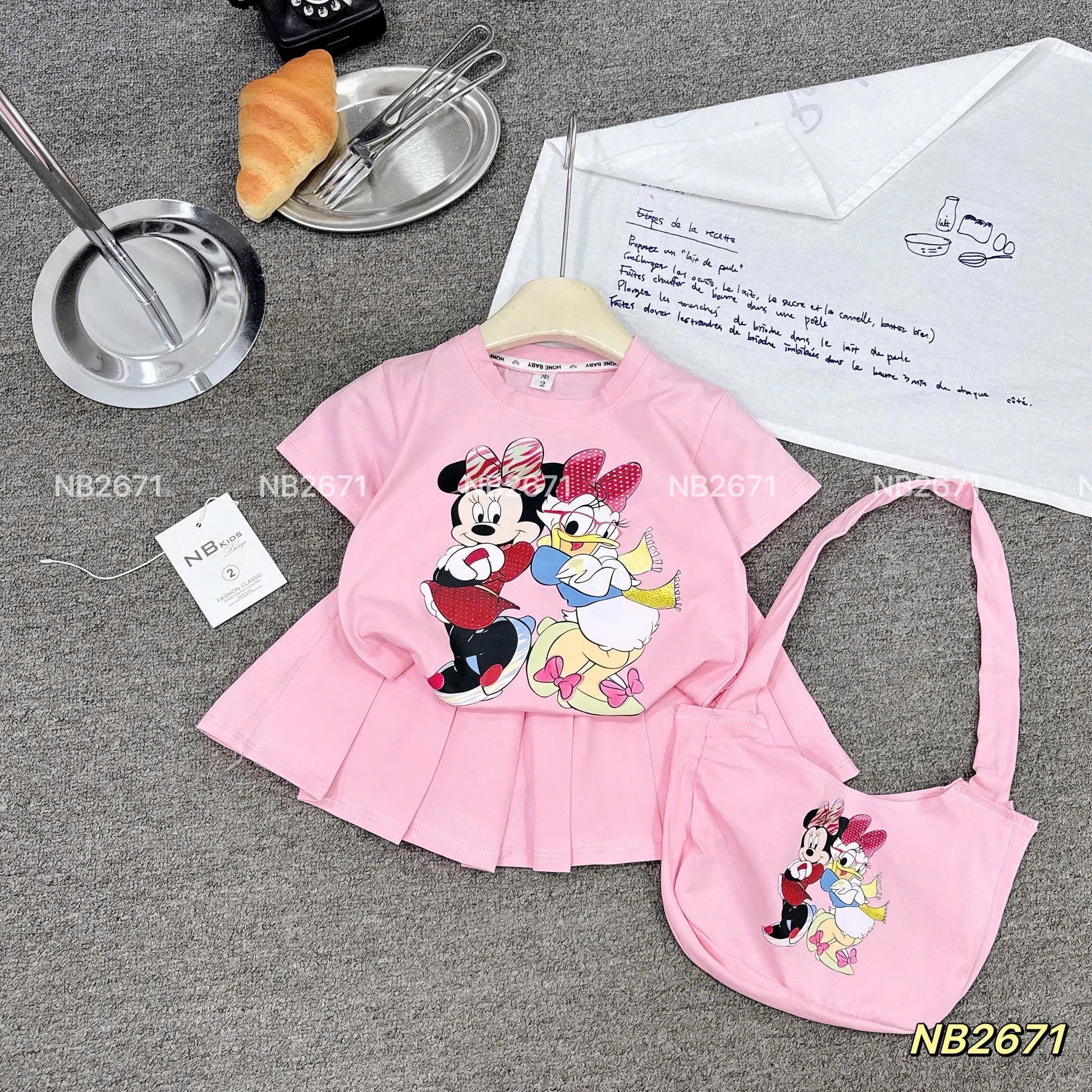 Sét bộ micky kèm túi bé gái