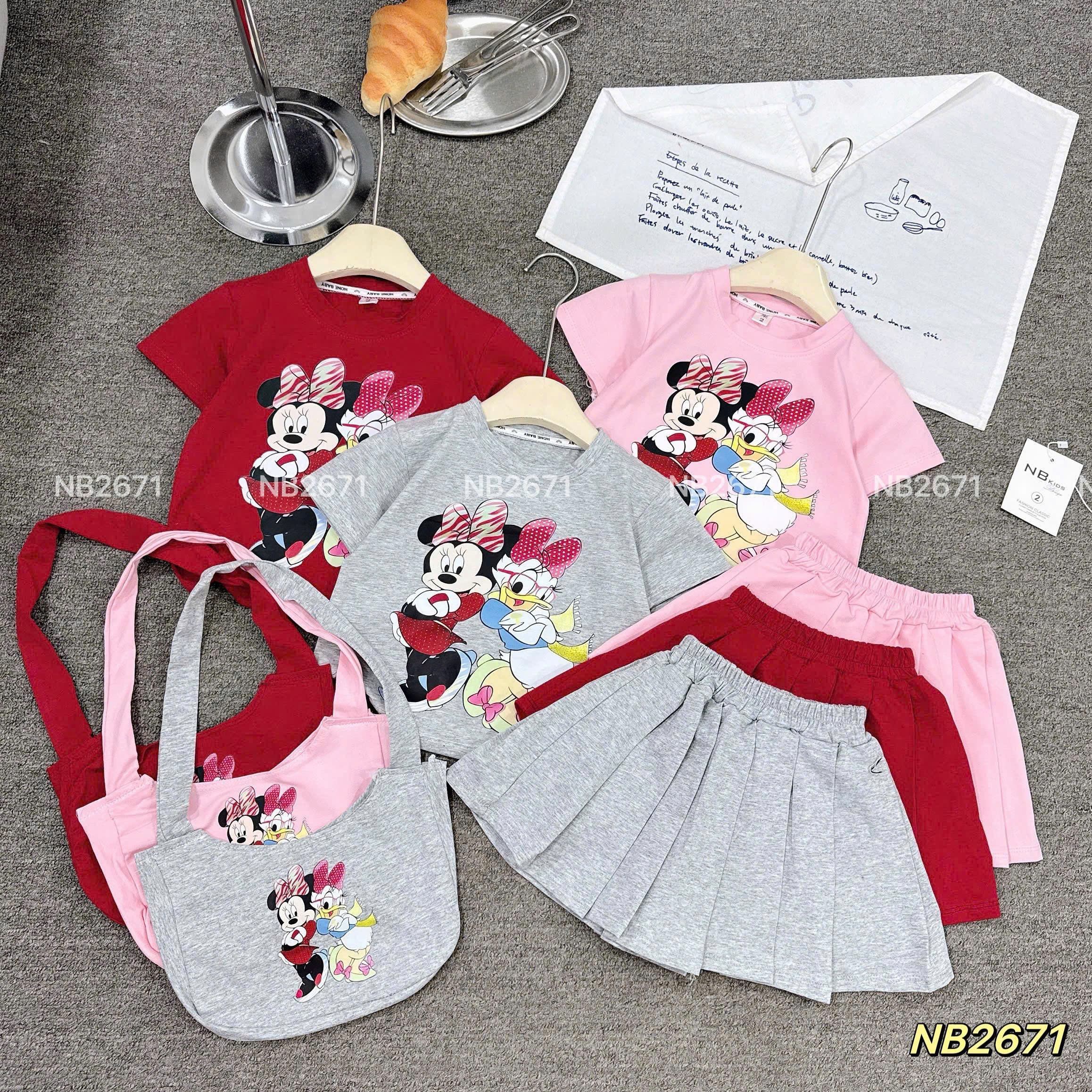 Sét bộ micky kèm túi bé gái