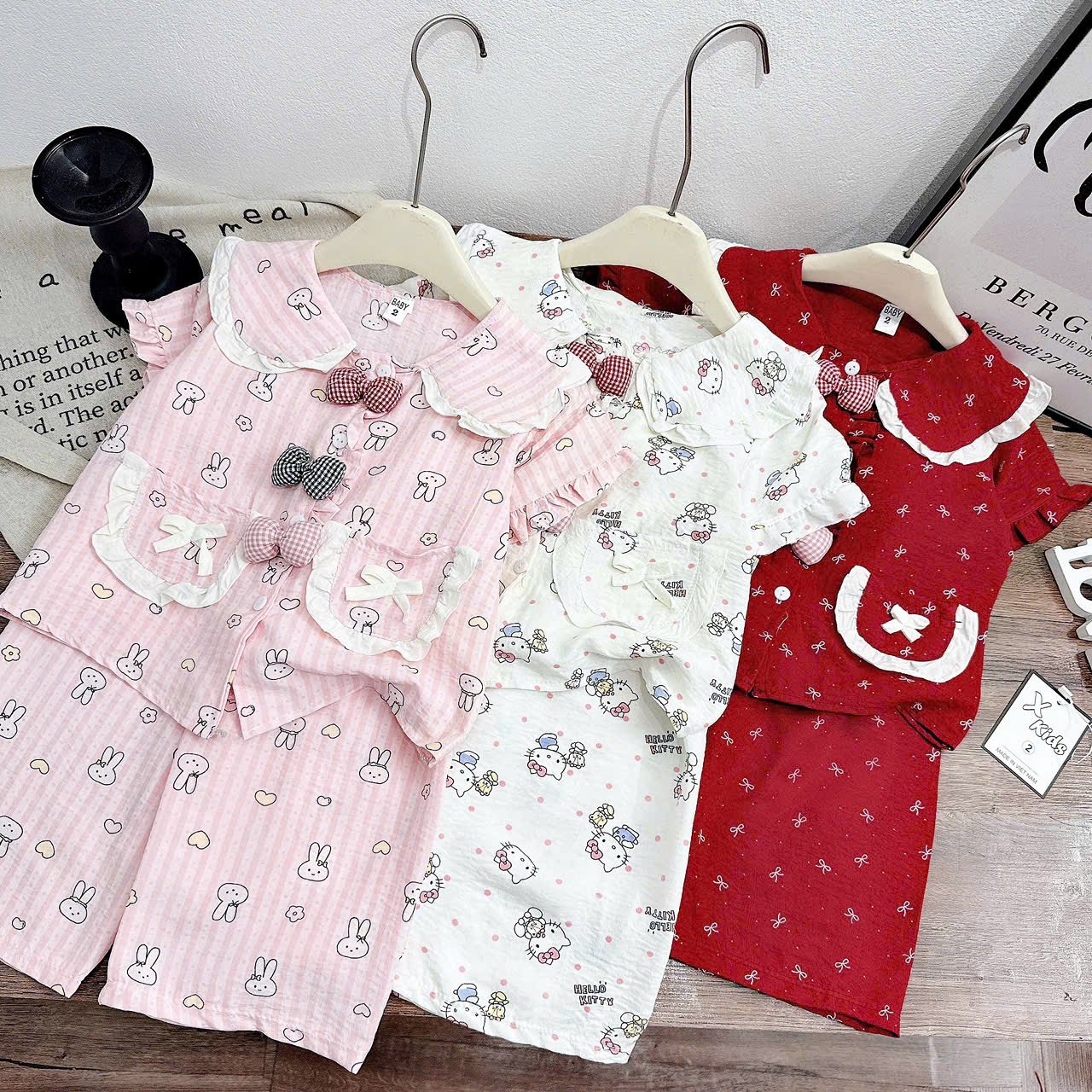 Sét bộ pizama quần dài bé gái