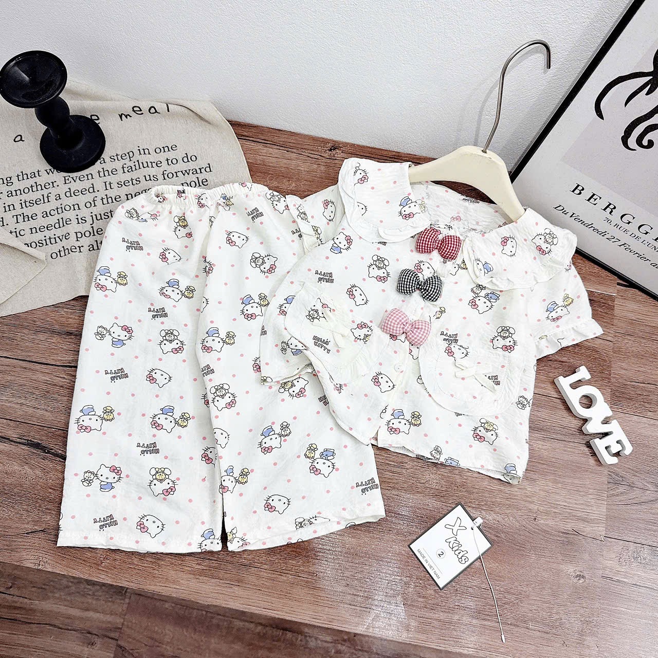 Sét bộ pizama quần dài bé gái