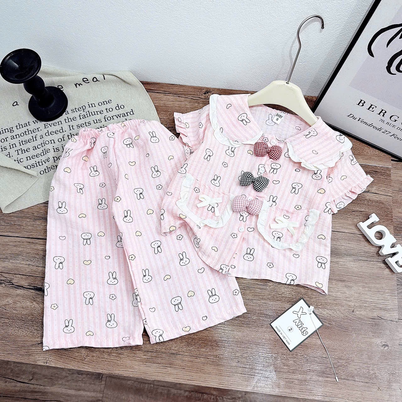 Sét bộ pizama quần dài bé gái