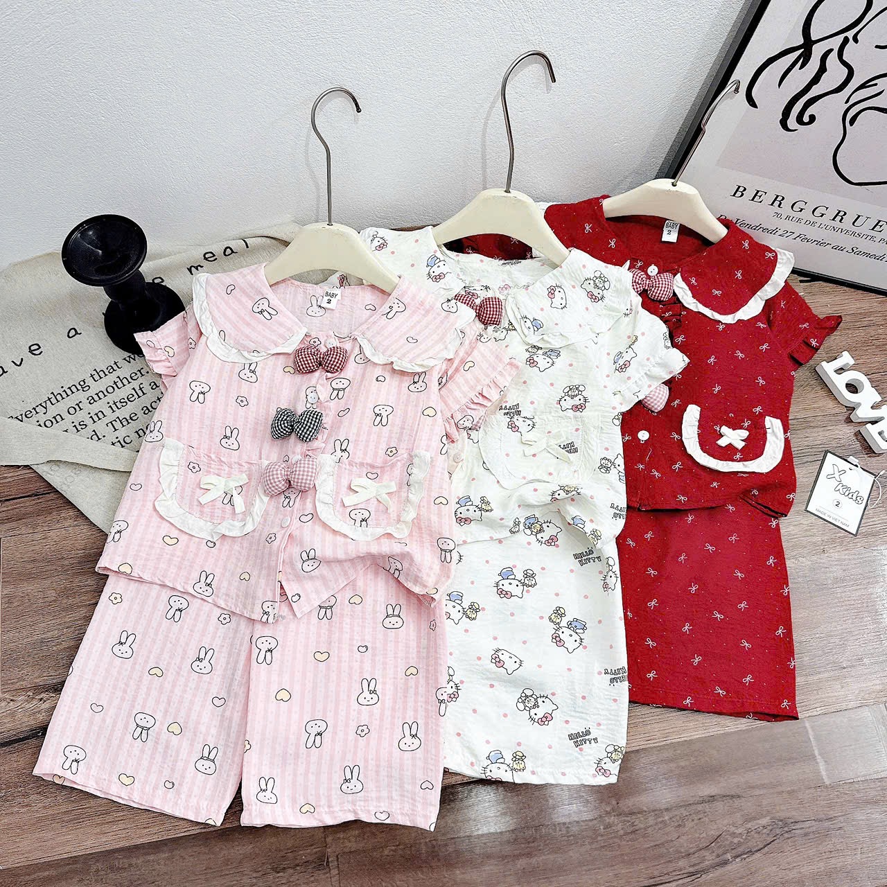 Sét bộ pizama quần dài bé gái