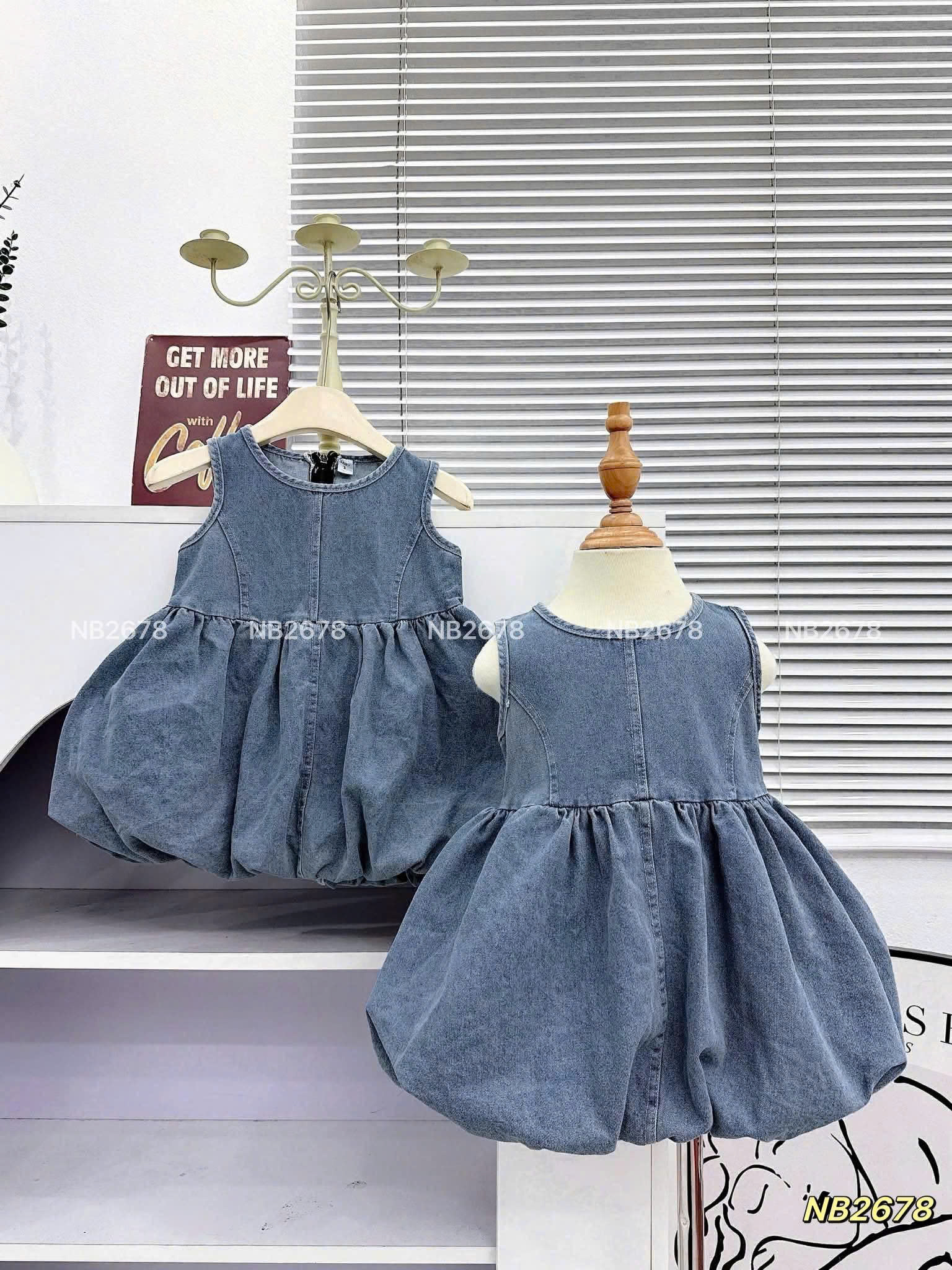 Váy bò bồng nb bé gái