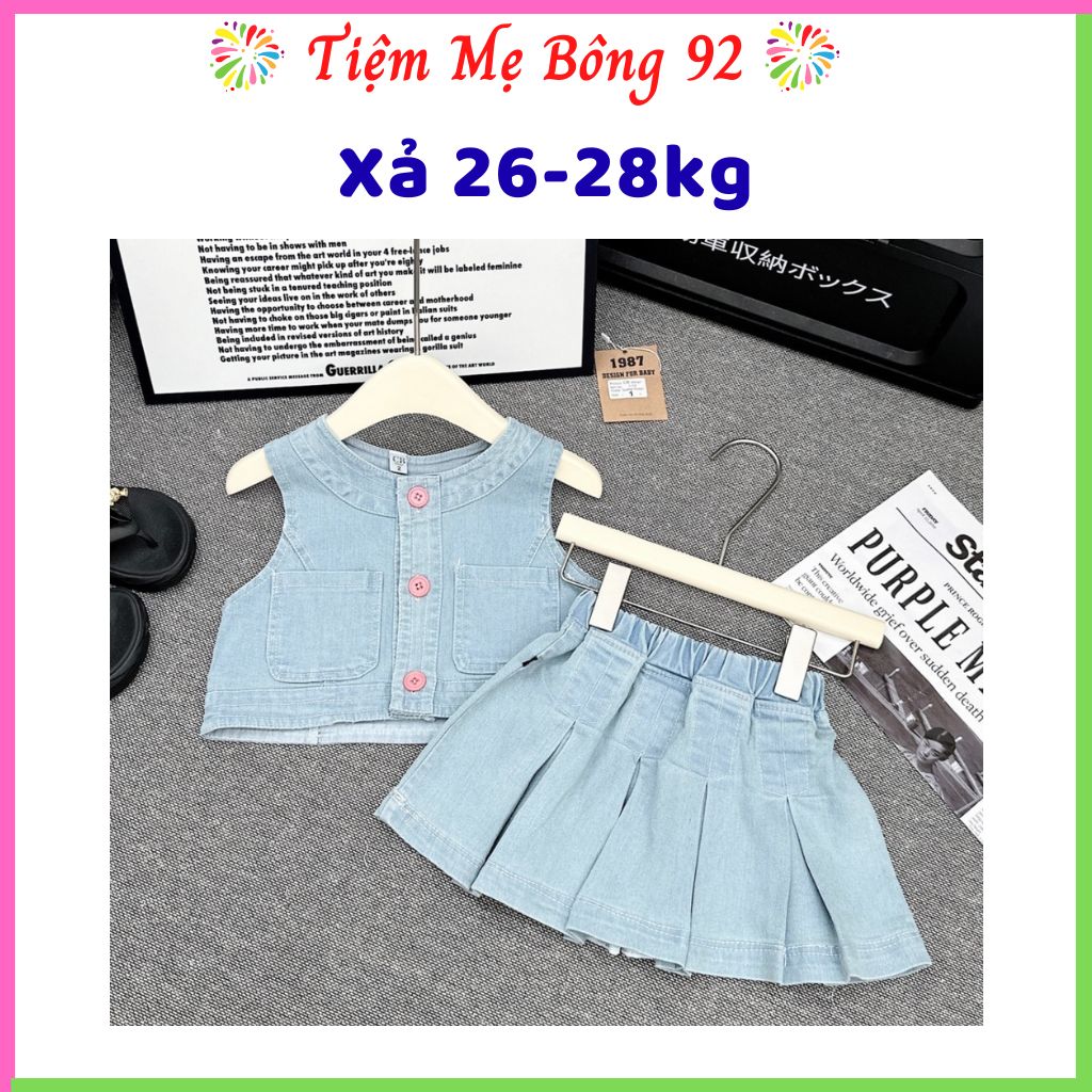 Xả 26-28kg: Sét jean croptop cv có lót cho bé HG1