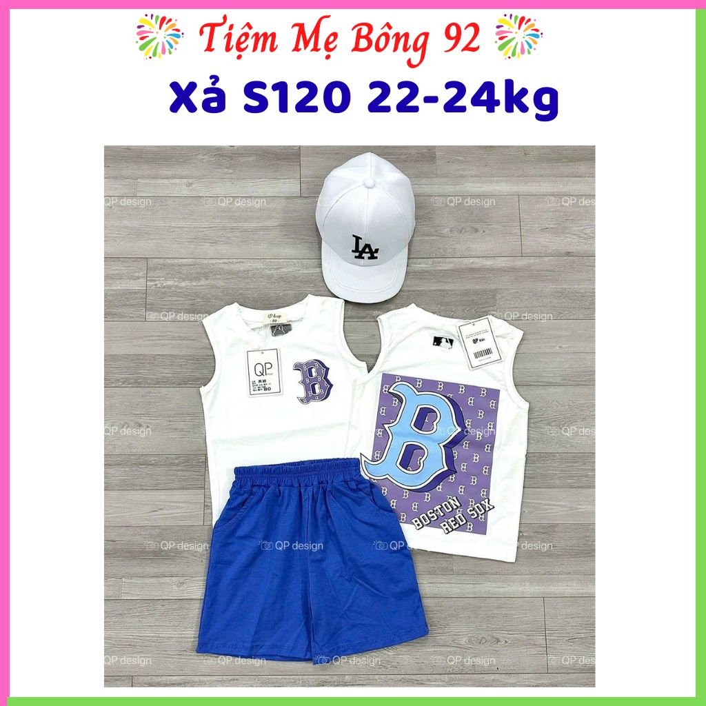 Xả S120 22-24kg: Bộ cotton NY QC mùa hè bé trai chất đẹp hàng shop HT2