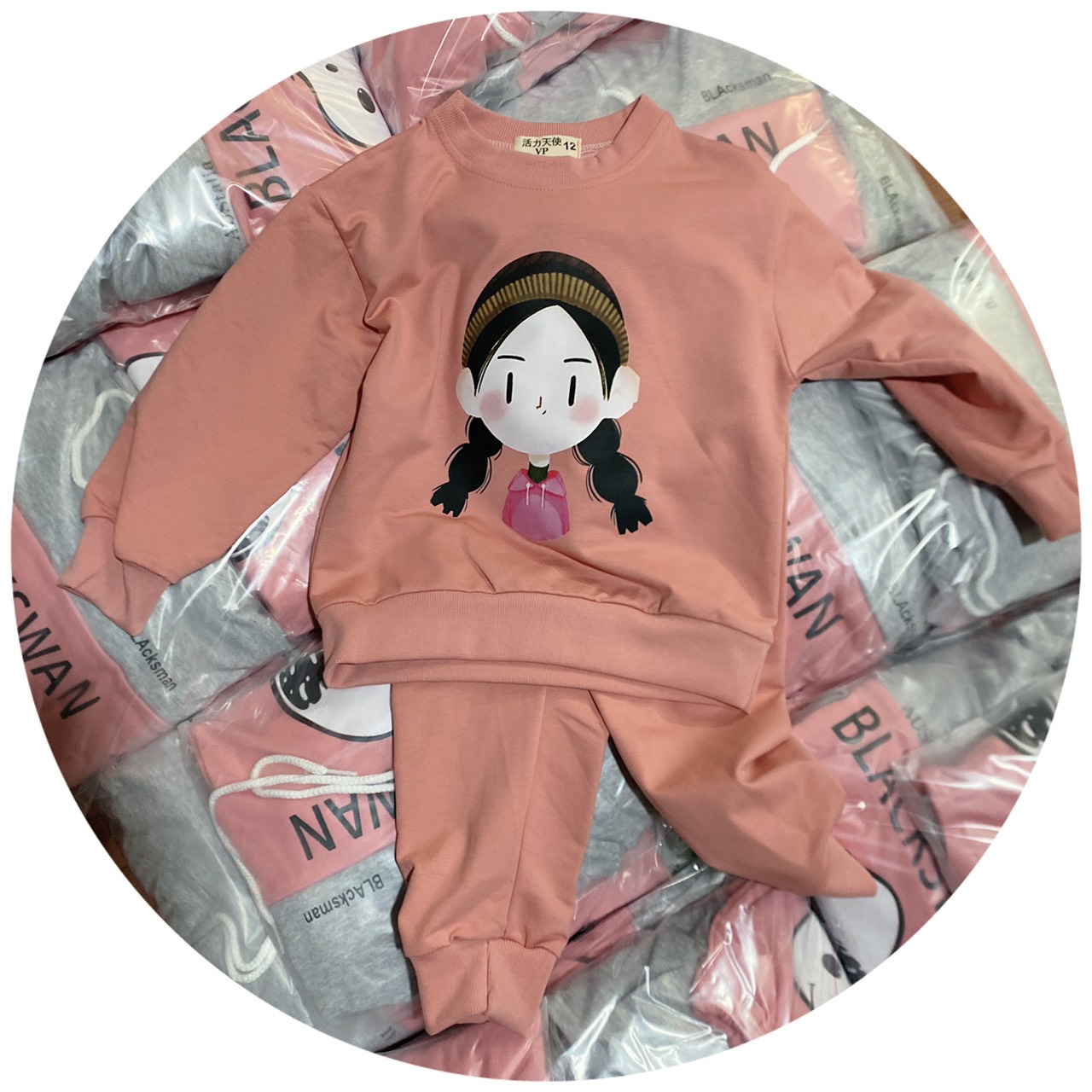 Xả: Bộ cotton QC Xanh,Hồng #69k 20-26kg TG8