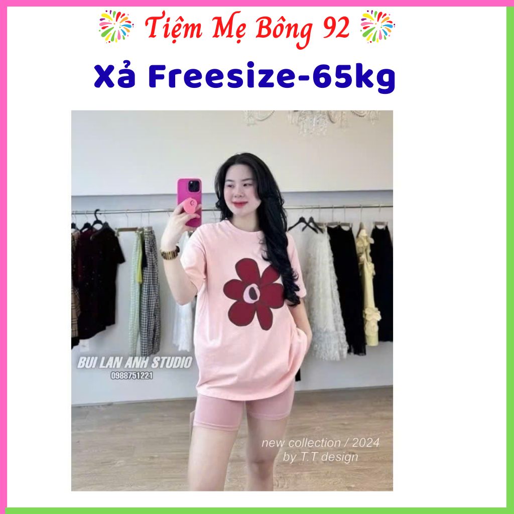 Xả: Bộ cotton hồng freesz 45-60kg đều vừa cotton dãn HN1 #79k