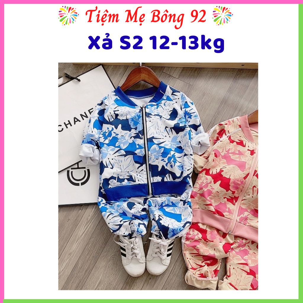 Xả S2 12-13kg : Bộ da cá bé trai xanh họa tiết TT5