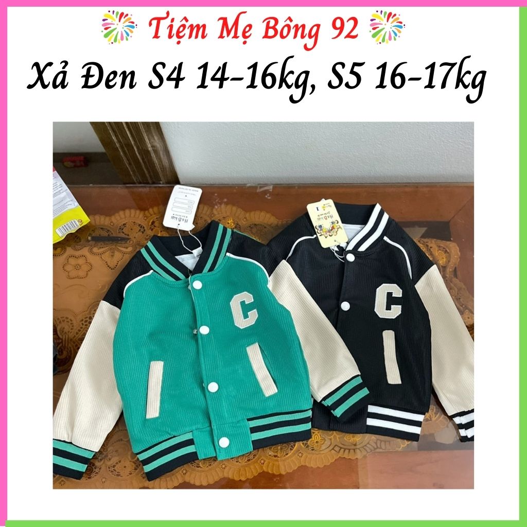 Xả Đen S4 14-16kg, S5 16-17kg : Áo khóac tổ ong bé trai TT2