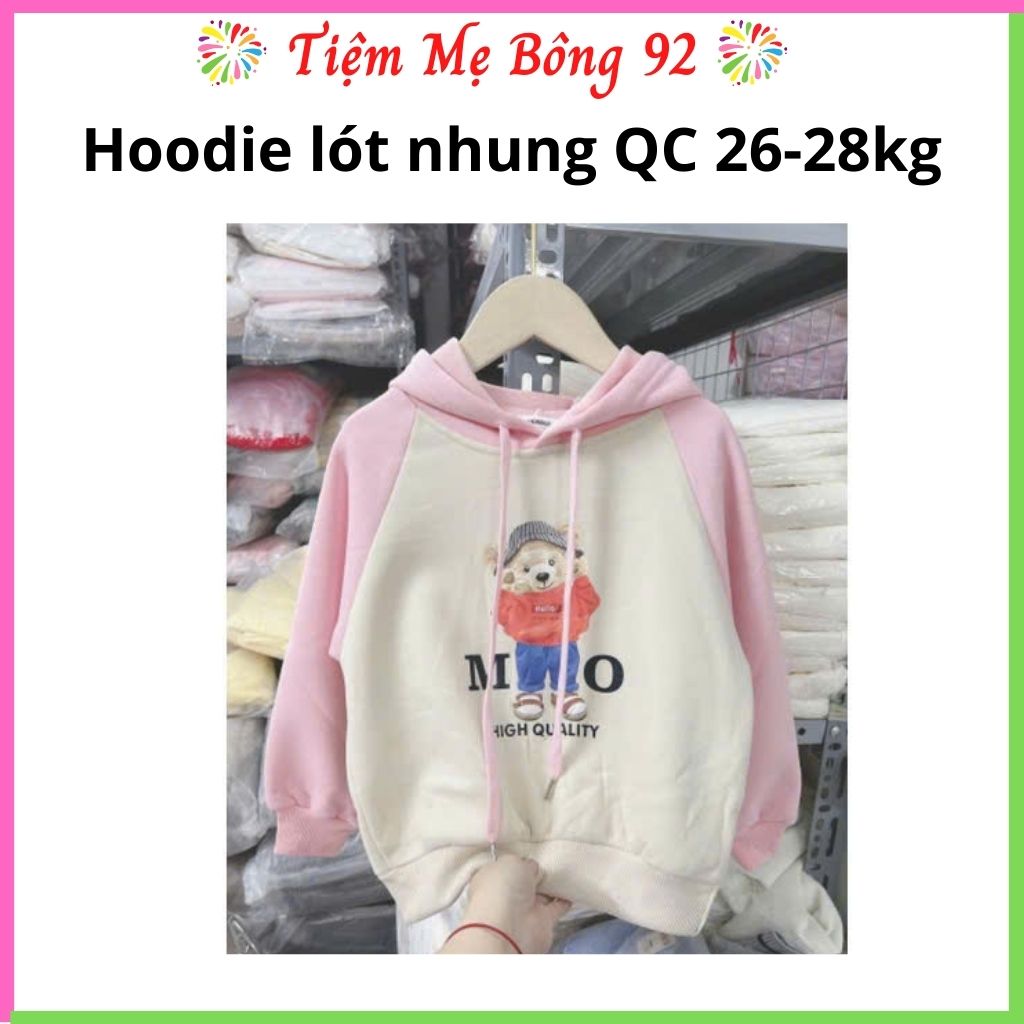 Xả: Hoodie QC lót nhung #75k 26-28kg TG8