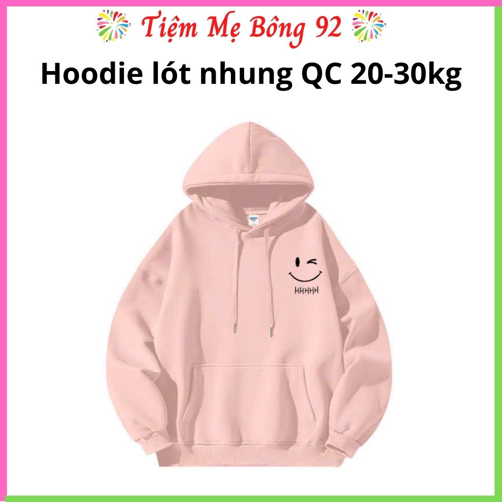 Xả Hoodie lót nhung QC hồng 20-30kg #75k TG8