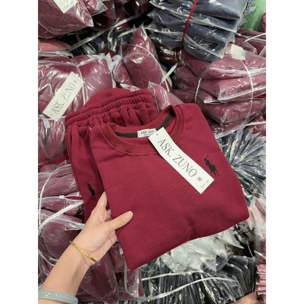 Xả L 55-62kg: Bộ nỉ nữ đỏ đô