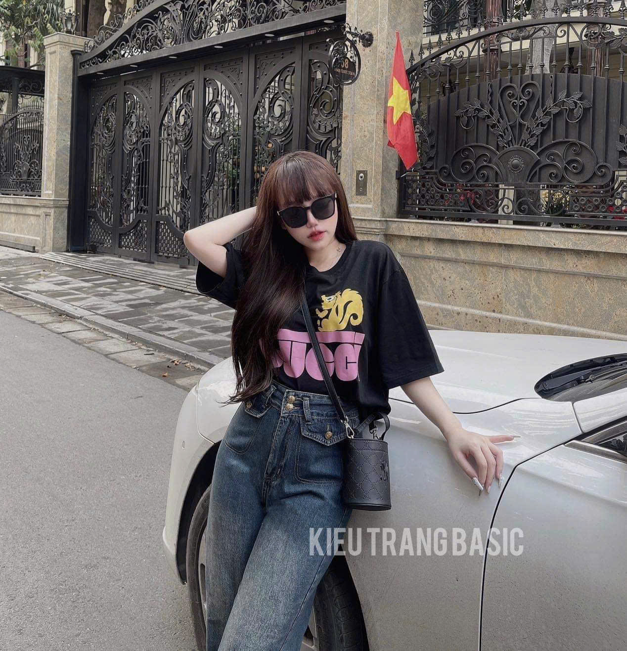 Xả M 47-55kg : Quần jean xanh nắp túi nữ QJ49