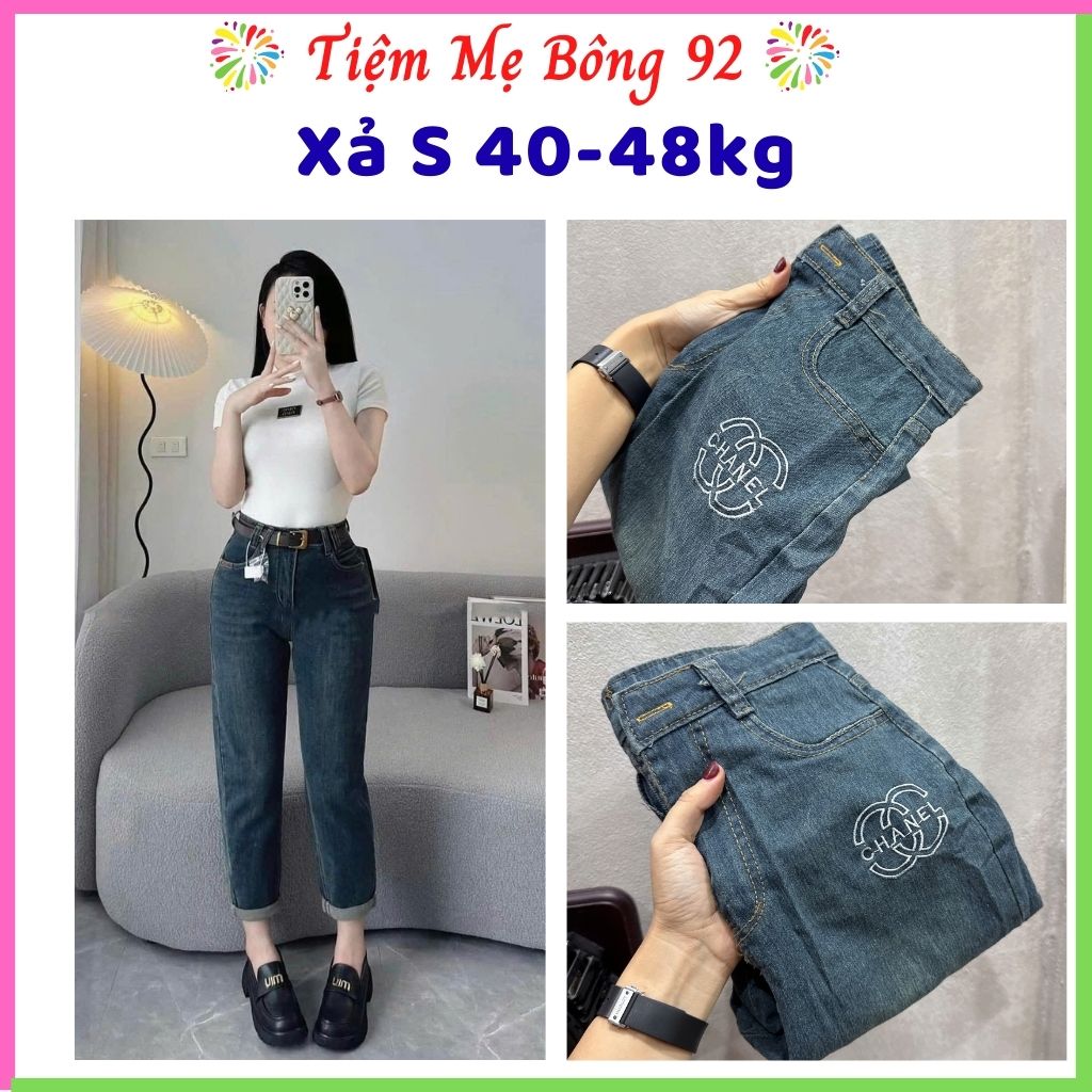 Xả S-47kg: Quần jean nữ thêu Chà Neo QJ06