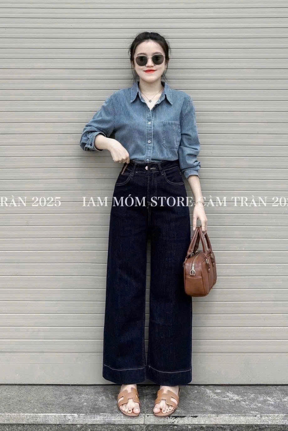 Xả S-48kg : Quần Jean sớ xanh đậm nắp túi QJ11 - H1
