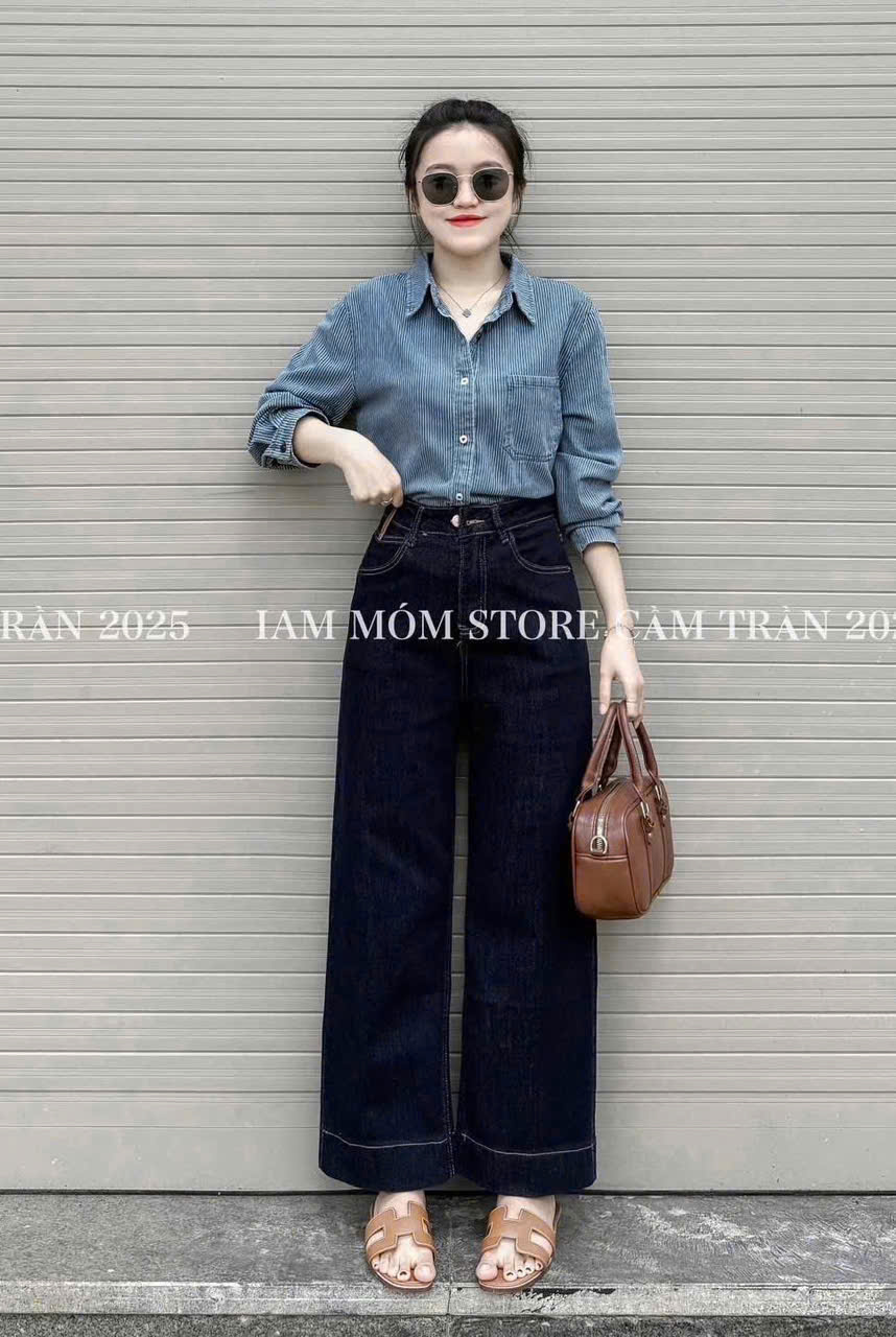 Xả S-48kg : Quần Jean sớ xanh đậm nắp túi QJ11 - H1