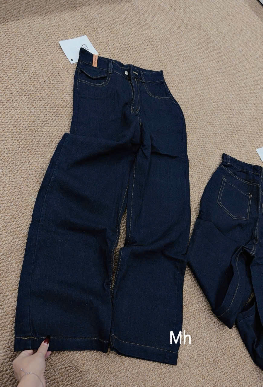 Xả S-48kg : Quần Jean sớ xanh đậm nắp túi QJ11 - H1