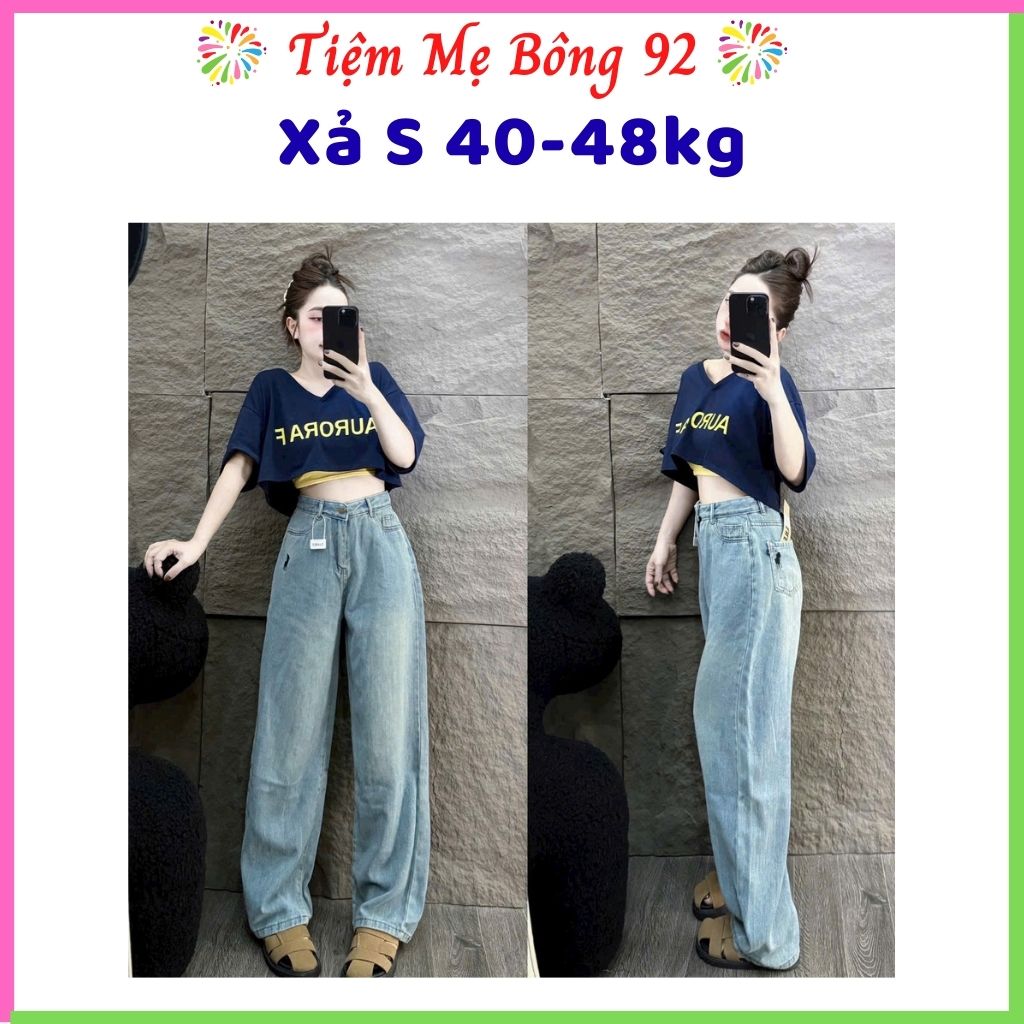 Xả S-50kg : Quần jean ống sớ thêu ngựa nữ QJ02