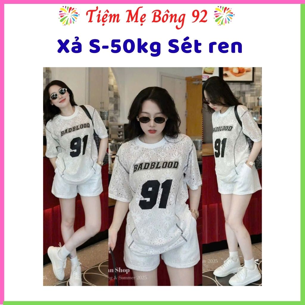 Xả S-50kg : Sét ren cộc in số 91 nữ #75k
