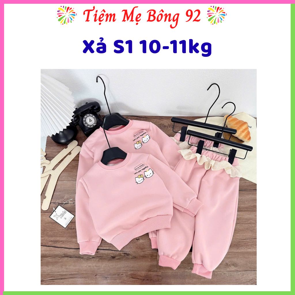 Xả S1 10-11kg : Sét bộ nỉ hồng kitty TG7 #79k