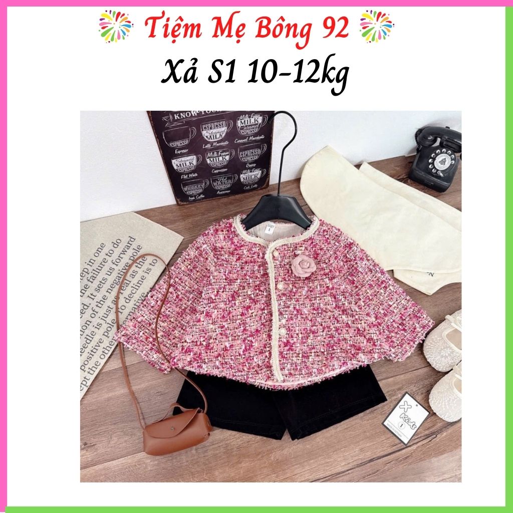 Xả S1 10-12kg: Sét áo dạ hồng quần sooc nhung TG2