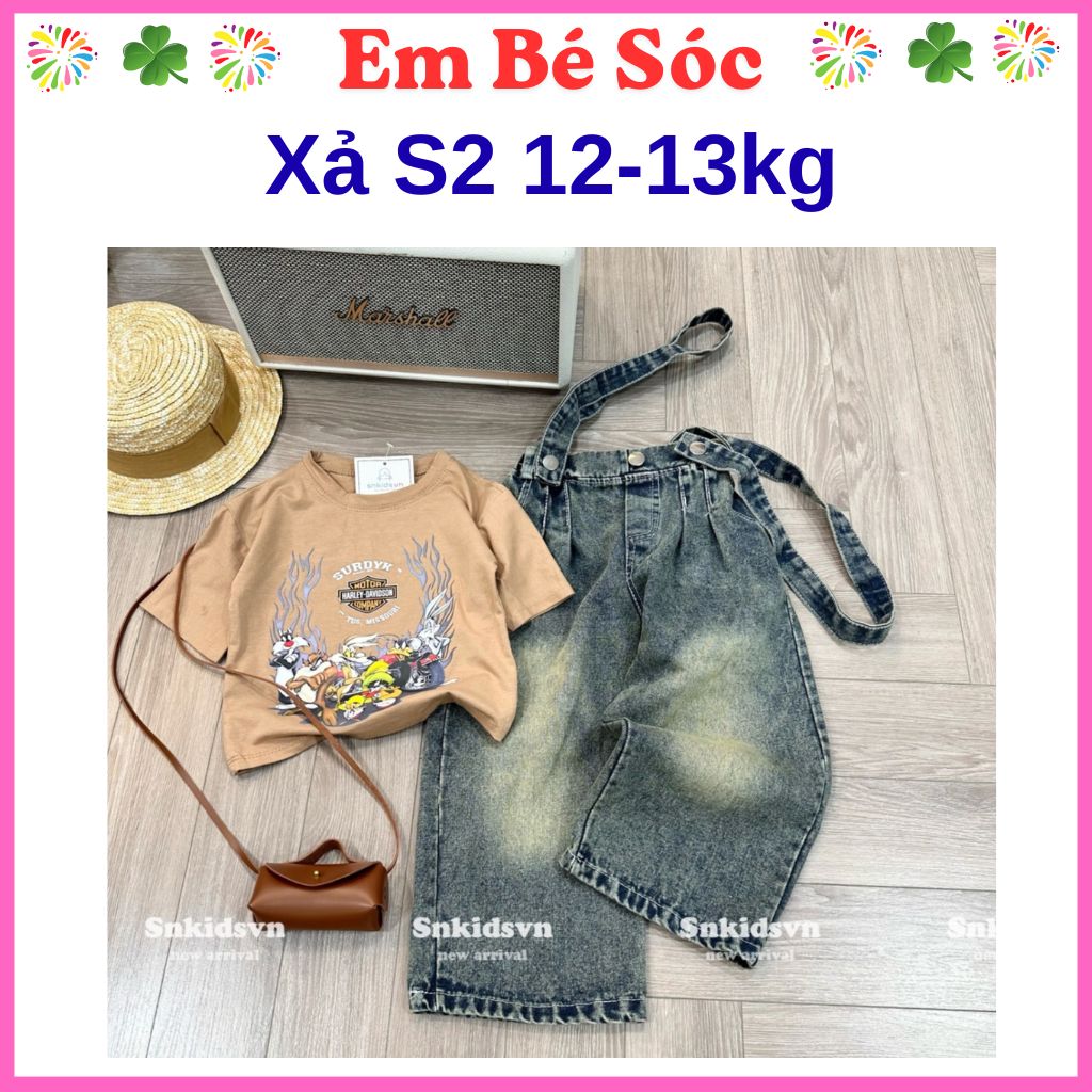 Xả S2 12-13kg : SÉT ÁO NÂU QUẦN BÒ KÈM DÂY HG1