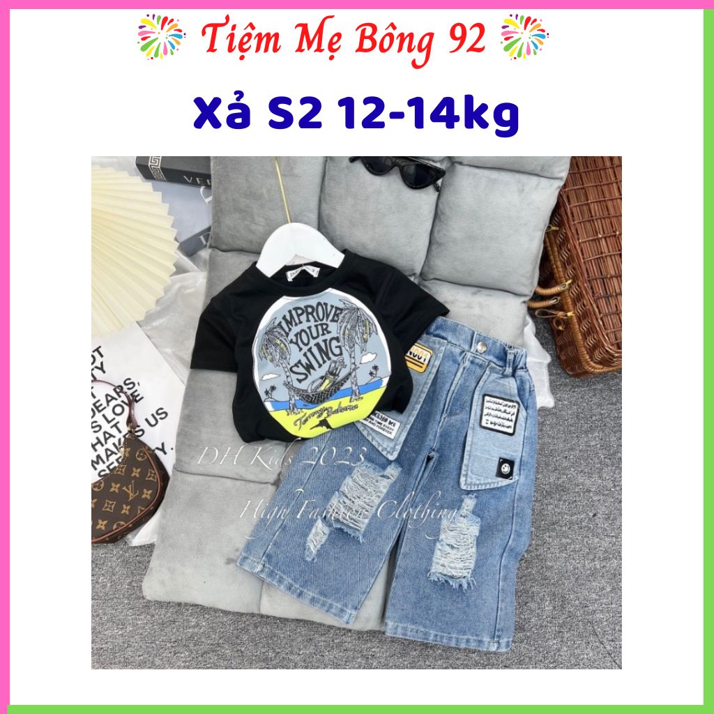 Xả S2 12-14kg: Sét áo cotton quần jean HG1